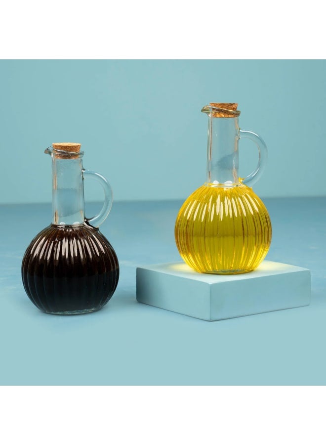 Striped Oil Glass Container -Transparent